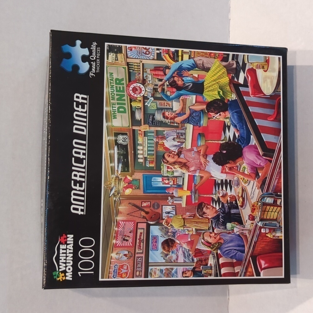 White Mountain Puzzles American Diner 1000 Pc Puzzle Steve Crisp Designer New